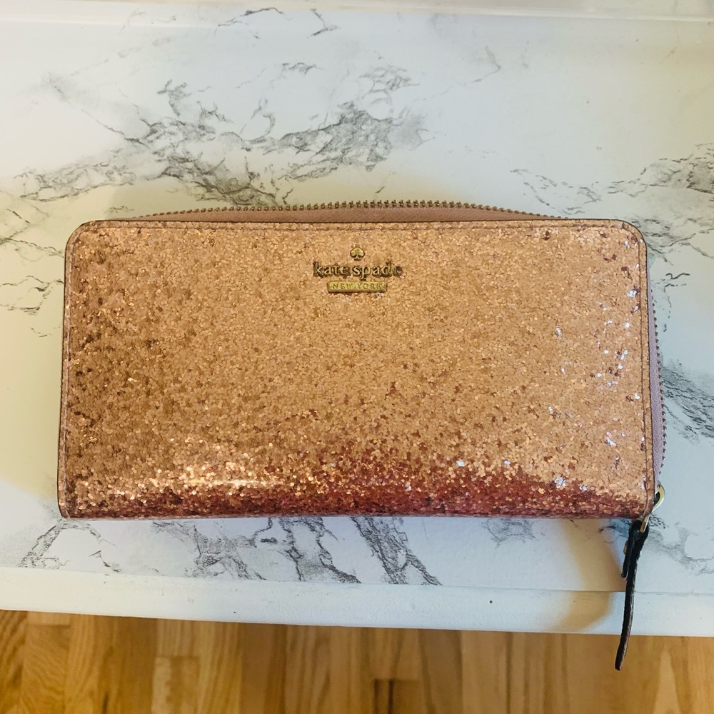 Pink sparkly Kate Spade wallet